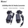 1 Pair Gigabit 100/1000M A/B SC Ethernet Fiber Switch Media Converter Rj45 Optic Transceiver 20KM fibra Switch with Power Supply