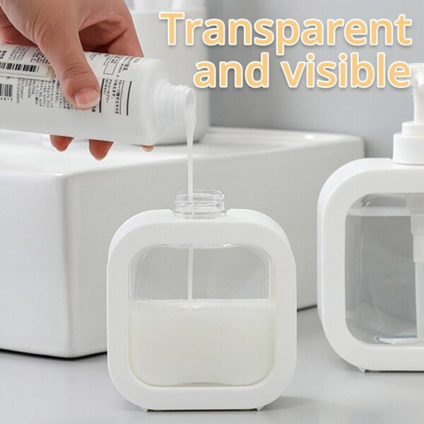White Liquid Lotion Pump Refillable Shampoo Bottle Plastic Hand Soap Dispenser