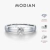 195f63cd82f49fa3 MODIAN D Color Round Moissanite Rings 925 Sterling Silver Fashion Simple Ring For Women Wedding Statement Jewelry Gifts