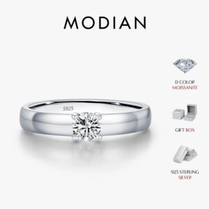 195f63cd82f49fa3 MODIAN D Color Round Moissanite Rings 925 Sterling Silver Fashion Simple Ring For Women Wedding Statement Jewelry Gifts
