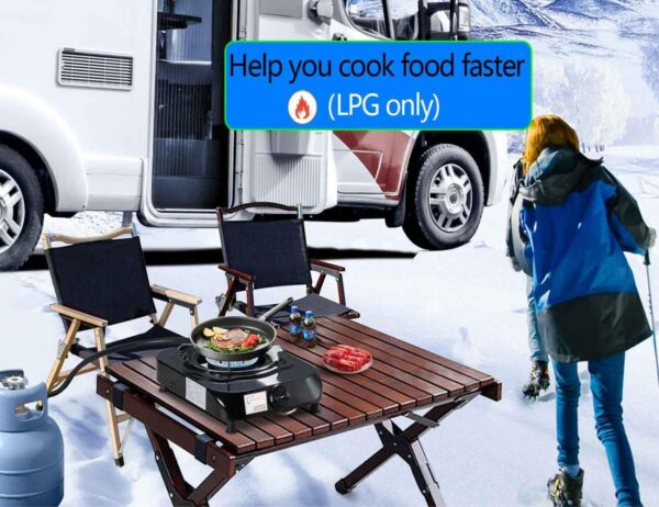 Single Burner Propane Stove with LPG CSA Hose 13000 BTU Single Propane Burner Smart Switch Protection for Children. Unique Body Integrated Design