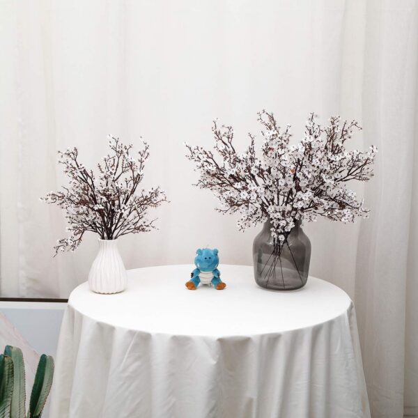 198021ebe41110ae Momkids 6 Pcs Babys Breath Bulk Artificial Faux Silk Flower Gypsophila Bouquet Winter Real Touch Fake Floral for Office Kitchen Wedding Restaurant Centerpieces Christmas Party Decor (White)