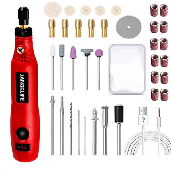 198a32f6861e985a USB Cordless Rotary Tool Kit Woodworking Engraving Pen DIY For Jewelry Metal Glass Mini Wireless Drill