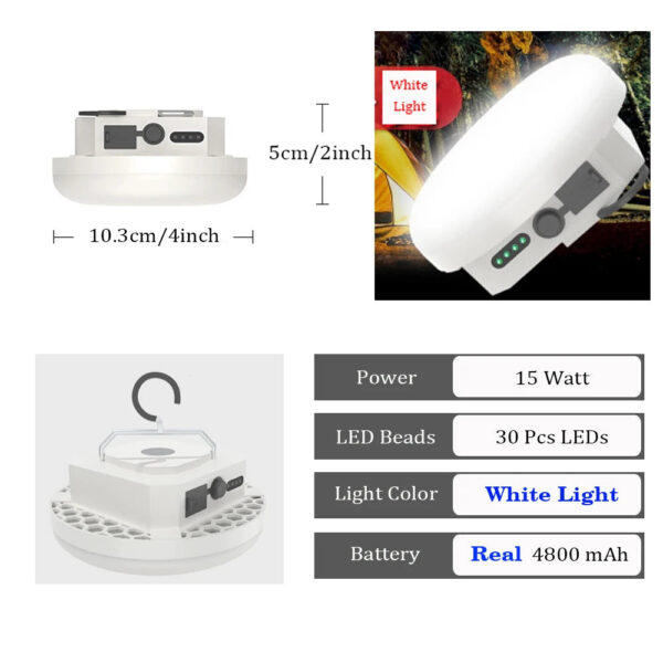 Portable Camping Lantern Rechargeable Strong Light Camping Lamp LED Bulb Emergency High Power Tent Lighting Flashlight Equipment