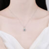 Smyoue 100% Real Moissanite Necklace Women Vvs Round Cut Diamond Pendant for Girlfriend Jewelry S Sterling Sier Gra
