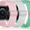 199a05e80aca8b93 DaQin 3 Pack Elastic Bands Compatible with Apple Watch Band 45mm 44mm 49mm 42mm 41mm 40mm 38mm Women Men, Soft Nylon Solo Loop Straps for Apple Watch SE iWatch Series 9/8/7/6/5/4/3/2/1/Ultra/Ultra 2