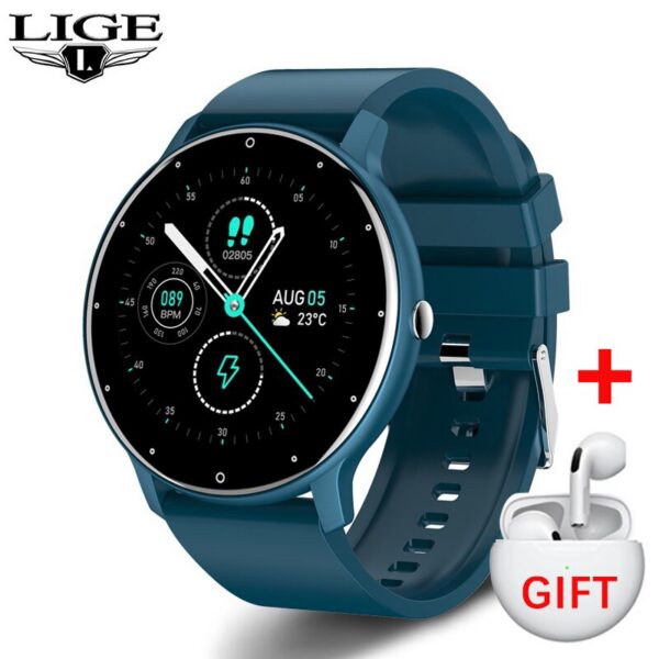 LIGE 2024 New Real-time Activity Tracker Heart Rate Monitor Sports Women Smart Watch Men Clock For Android IOS