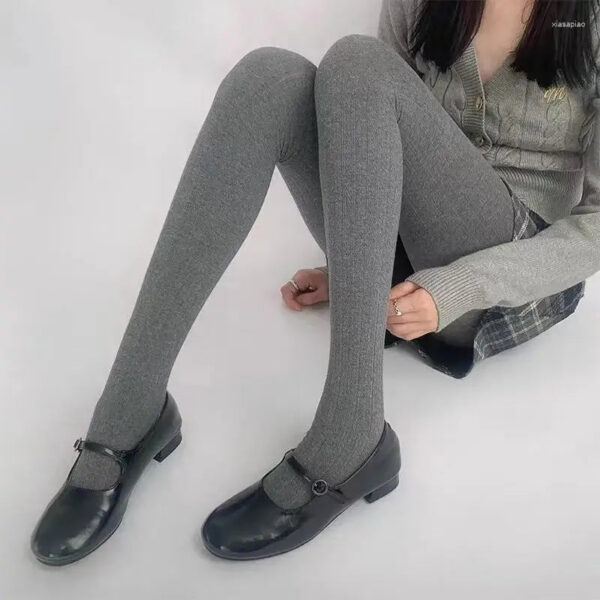 Women Socks Leggings Pantyhose Fleece Woman Spring And Autum Solid Color Thickened Complexioned Simple Commute Worn Outside Thin Fluffy