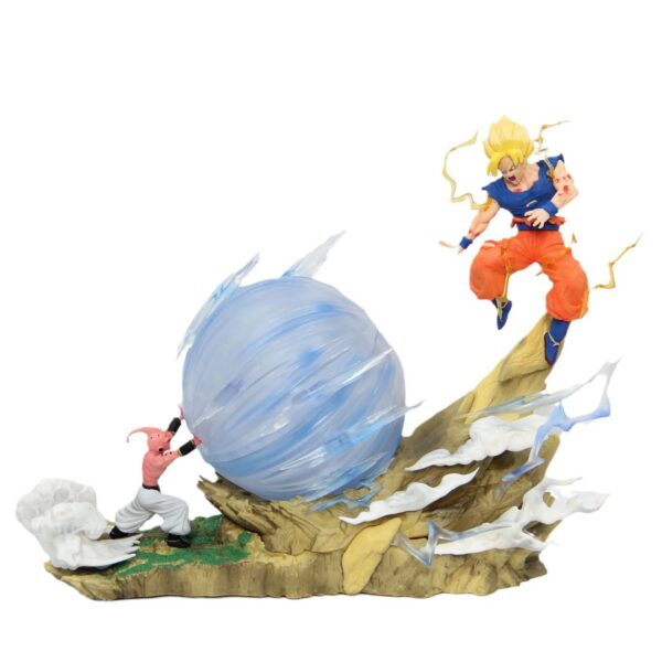 19b812bcf3d8dc5d 21cm Dragon Ball Z Buu vs Goku Model Super Saiyan Genki Bomb Action Figure Model Pvc Statue Doll Collection Model Toys Gift