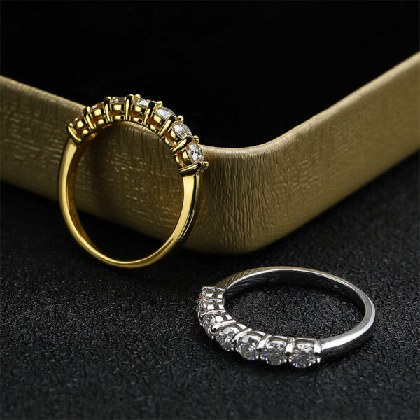 19ca323dbb0f5c53 Smyoue 0.7CT 3mm Gemstone Moissanite Rings for Women S Sier Matching Wedding Diamonds Band Stackable Ring White Gold Gift