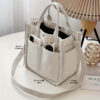 Mini Canvas Satchel Bag With Top Handle, Multi Pockets Shoulder Bag, Portable Lunch Box Storage Bag