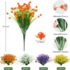 19dead91a67613bc AmyHomie 20 Bundles Artificial Flowers Outdoor UV Resistant Faux Flowers No Fade Fake Plastic Plants Garden Porch Window Box Decorating(Bright Yellow)