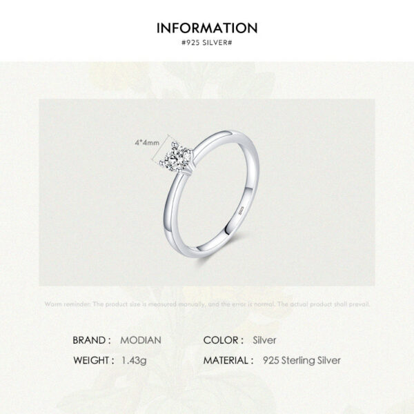 Modian Sterg Sier 10 Hearts Clear CZ Simulated Dia Simple Wedding Bands Ring For Women Statement Engagement Jewelry