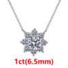 19e899ab55e2c06e COSFIX Moissanite For Women 1 CT D Color VVS1 Excellent Cut Round Diamond Suower Pendant Necklace Sier Jewelry