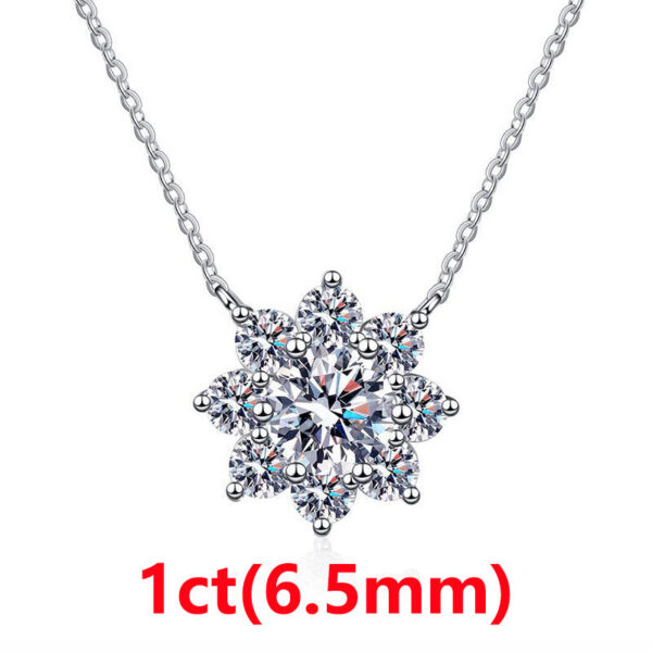 19e899ab55e2c06e COSFIX Moissanite For Women 1 CT D Color VVS1 Excellent Cut Round Diamond Suower Pendant Necklace Sier Jewelry