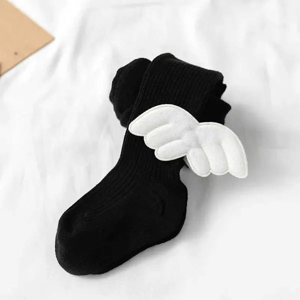 19ee1cfc74cc2a53 Socks & Hosiery New Fashion Angel Wings Kids Stockings For Girls Autumn Spring Soft Cotton Baby Tights Knitted Toddler Children Pantyhose
