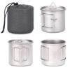 19fe3cf2abef9153 TOMSHOO Ultralight Titanium Outdoor Portable 2PCS Set 450ml 750ml Camping Picnic Water Cup Mug with Foldable Handle