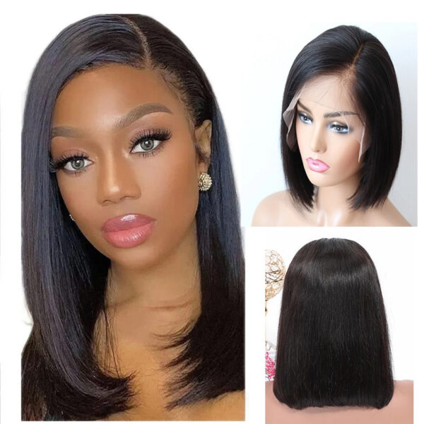 Hot Sale Short BOB Wig T Side Part Bob Wigs Lace Frontal Cuticle Aligned Pre Plucked Brazilian Human Hair for Black Women
