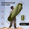 ATEPA Daunenschlafsack Camping, 650FP Mumienschlafsack leicht, 3-in-1 Schlafsack Outdoor Erwachsene, 3 Jahreszeiten warm, wasserabweisend, ideal für Erwachsene bei Reisen, Abenteuern und Camping