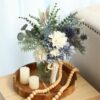 1a1710170a5a453e CEWOR Artificial Flowers with Vase Faux Flowers in Vase Fake Flowers Bouquet for Table Centerpiece Decorations Home Kitchen Decor