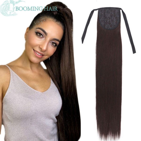 1a22cec608253781 Curly Extensions Clip in Synthetic Drawstring Ponytail Wig Long 32Inch Water Wave Afro Pony Tail Women Hairpiece False