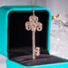 1a3fa33aaa2f9deb Real Sterling Sier Pendant Gold Plated Fashion Diamond Key Necklace New Wedding Dinner Party Fine Jewelry for Women