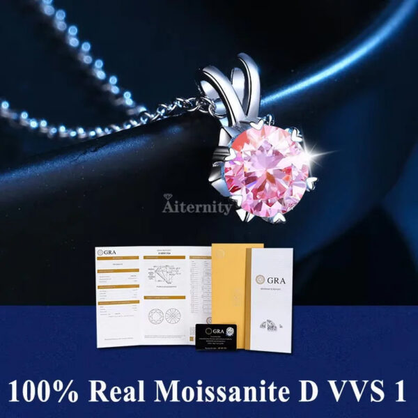 1a80b49cfd644ab1 S925 Sterling Silver High Jewellery 100% Moissanite Pendant Necklace D Colour with GRA Certificate for Ladies' Wedding, Party