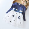 1a86fcda2a54da69 Spring Autumn Baby Girl Dress Lovely Kid Flower Bow Children Clothing Princess Evening dresses Toddler Clothes 0-4 Y Long Sleeve