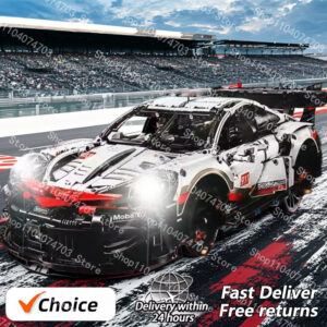1600+PCS 911RSR Technical 1:8 Building Blocks RC with Lights Racing Car Compatible 42096 Famous Sport Vehicle Model DIY Kid Toy