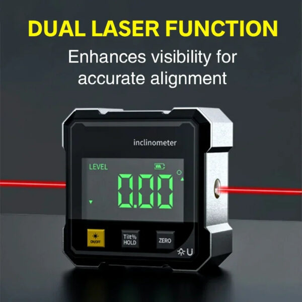 1a9fc98368202a1a NEW 4-Side Magnetic Digital Angle Gauge With Laser Electronic Protractor Horizontometer Inclinometer Angle Ruler Slope Measuring