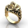 1aad46cd8d892f4e HOYON Gold Color Full Diamond Zircon Lion Wedding Punk Style Engagement Ring for Men's Retro Women's Jewelry
