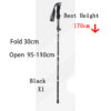 1abae0af07add054 5-Section Outdoor Fold Trekking Pole Camping Portable Walking Hiking Stick For Nordic Elderly Telescopic Club Easy Put Into Bag