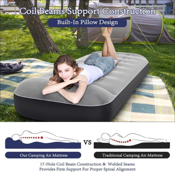 1abd33306f92dc7d SAYGOGO Camping Air Mattress Travel Bed Sleeping Pad - Leak Proof Inflatable Mattress with Thickened Surface Built-in Pillow Air Bed for Home Camping SUV Truck RV Tent(Updated)