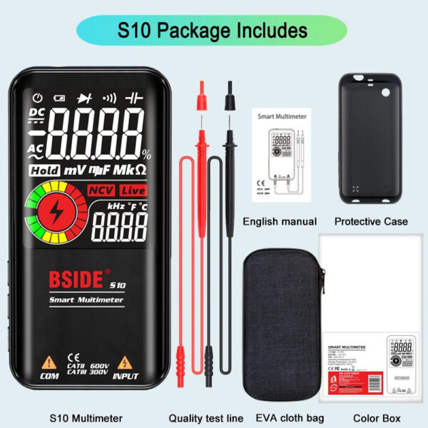 1acb3ddd2e3bc65b BSIDE Digital Multimeter Smart Electrician Tester USB Charge T-RMS DC AC Voltage Capacitance Ohm Hz NCV Professional Multitester