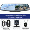 1ad08b1fdded77d7 4.3 Inch Driving Recorder Car DVR Rearview Mirror Dual Lens Car Recorder 1080P IPS Front and Rear Camera Registrar Black Box New