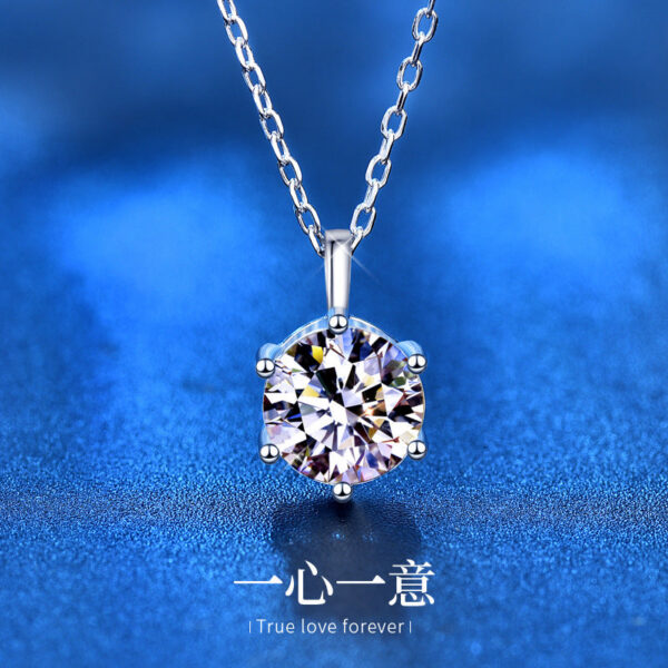 HOYON s Sterling Sier 2 Carat Moissanite Diamond Pendant Women's Fashion Minimalist Collar Necklace Jewelry Gift