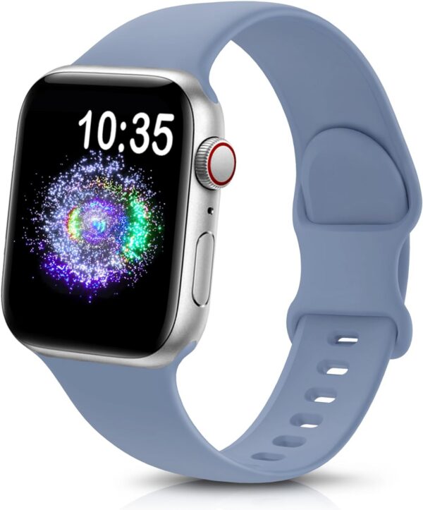 1ad9e8835f802d53 TreasureMax Sport Band Compatible with Apple Watch Bands 38mm 40mm 41mm 42mm 44mm 45mm 49mm,Soft Silicone Strap Compatible for Apple Watch Series 9 Ultra 8 7 6 5 4 3 2 1 SE Men Women Grey 38/40/41MM