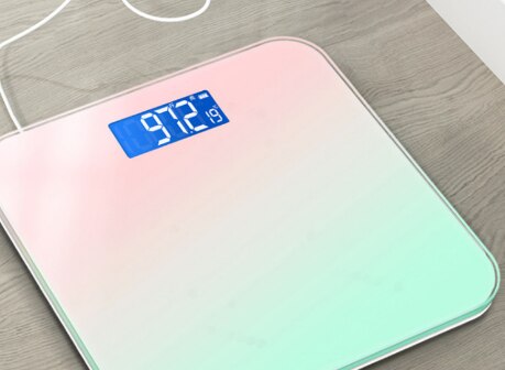Gradient Color Intelligent LCD Digital Display Glass Balance Body Electronic Scale For Weight Meas