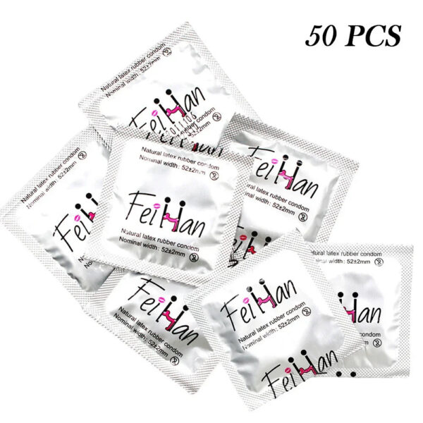 10/30/50pcs Condom 52mm Ultra Thin Cock Penis Sleeve Natural Latex Lubrication Contraception Supplies Adults Safer Sex Products