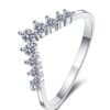 S Sterling Sier Princess Crown Diamond Ring Simple Sen Series Little Fresh Fine Wedding Engagement Birthday Gift