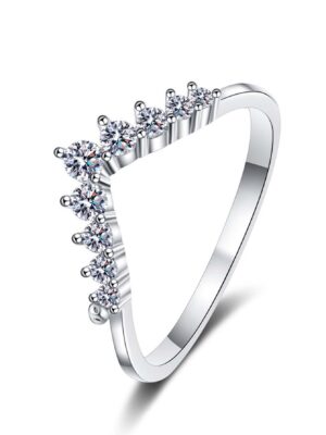 S Sterling Sier Princess Crown Diamond Ring Simple Sen Series Little Fresh Fine Wedding Engagement Birthday Gift