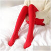 1b0ba47a88df1125 Socks & Hosiery Women Thermal Pantyhose Woman Fleece Tights Y Winter Warm Solid Red Stockings Slim Thicken Elastic Veet Female Leggin Dhmu2