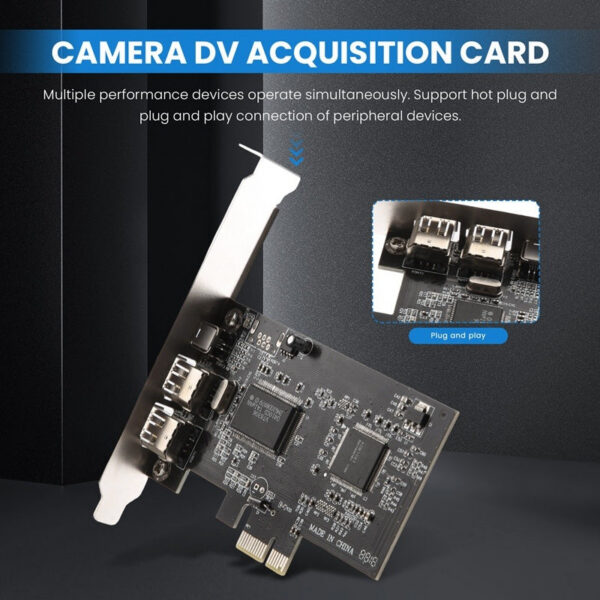 1b11e33784c08252 PCI-E PCI Express Card, IEEE 1394 Controller Card With Firewire Cable, For Video, Audio Transmission,Etc