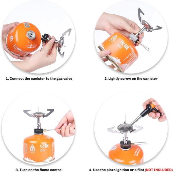 Fire-Maple Buzz Compact Camping Gas Stove | 3100W Mini Pocket Backpacking Cooking Folding Burner | Outdoor Trekking Hiking Mountaineering