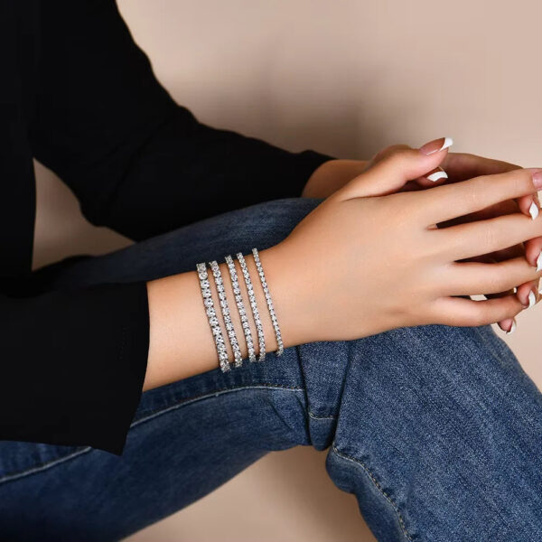 Serenity 3mm 4mm 5mm 6.5 D Color VVS1 Moissanite Tennis Bracelet For Women Man Anniversary Gift S925 Silver Bracelet Hand Chain