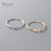 Modian Real Sterg Sier Simple Thin Clear CZ Finger Rings Adjustable 14K Gold Ring For Women Wedding Jewelry Gifts