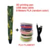 1b4d4f46847912e6 USB 3D Printing Pen DIY Drawing 9M PLA Filament Three-dimensional Graffiti Toys Art Tools For Kids Birthday Christmas Day Gift