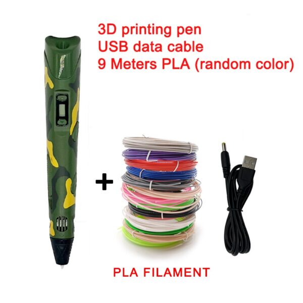 1b4d4f46847912e6 USB 3D Printing Pen DIY Drawing 9M PLA Filament Three-dimensional Graffiti Toys Art Tools For Kids Birthday Christmas Day Gift