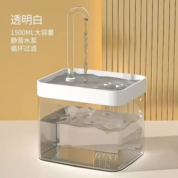 Ultra-Quiet Cat Fountain Filter Smart Automatic Pet Dog Water Dispenser&Burnout Prevention Pump1.5L Recirculate Filtrin