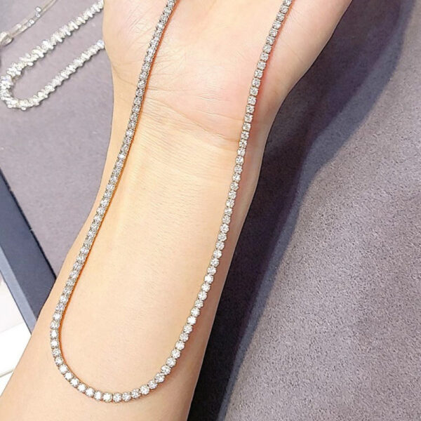 1b5ba1b7944c963c Tennis necklace white Gold Filled Round cut 2/.2.5/3mm zircon Cz Hiphop Party wedding Pendants for women Bridal Jewelry